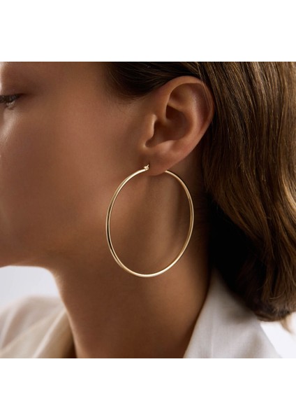 14K Altın Halka Küpe 1.8 mm 6.5 cm modelleri