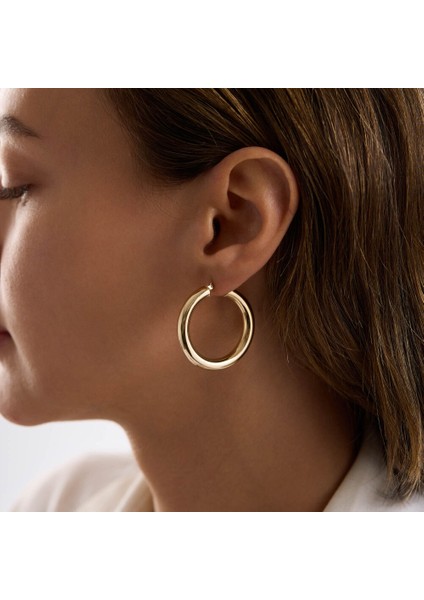 14K Altın Halka Küpe 4 mm 3.5 cm fiyatları