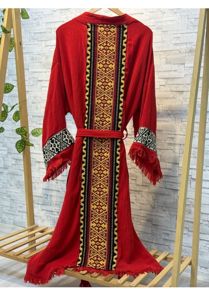 Sultan Müslin Kimono %100 Pamuklu Bornoz Kaftan Sabahlık