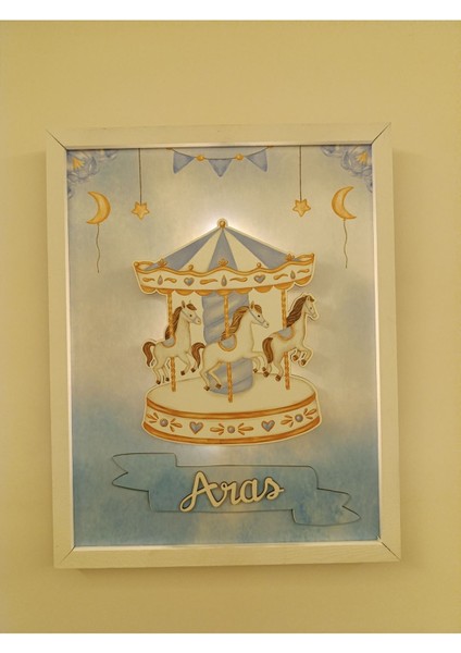 Işıklı Yeni Doğan Tablosu | Isme Özel Bebek Çocuk Hediyesi | Doğum Günü Parti Hediyesi | Ahşap Tablo fırsatları