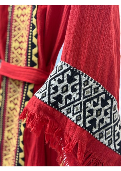 Sultan Müslin Kimono %100 Pamuklu Bornoz Kaftan Sabahlık