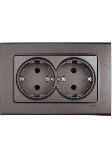 Linnera Life Antrasit Ikili Topraklı Priz Çerçeveli