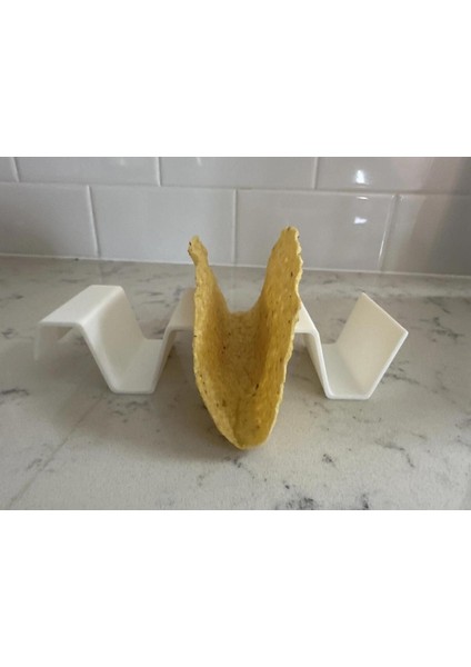 Taco Standı | 3 Bölmeli Tutacaklı Pratik Sunum Aparatı