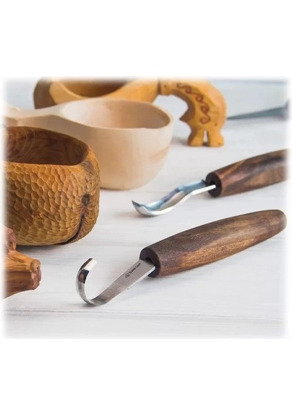 Beavercraft S14X Premium Ceviz Saplı Ahşap Kaşık Oyma Seti, 6 Parça modelleri