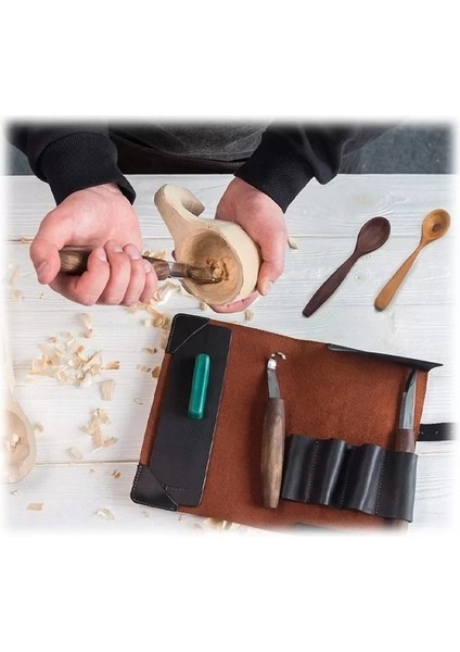 Beavercraft S14X Premium Ceviz Saplı Ahşap Kaşık Oyma Seti, 6 Parça fırsatları
