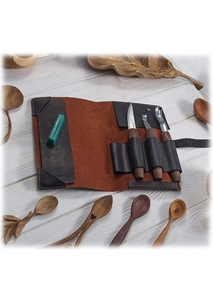 Beavercraft S14X Premium Ceviz Saplı Ahşap Kaşık Oyma Seti, 6 Parça