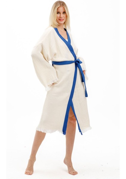 Müslin Kimono %100 Pamuklu Horus'un Gözü Baskılı Desenli Bornoz Kaftan Sabahlık fiyatları