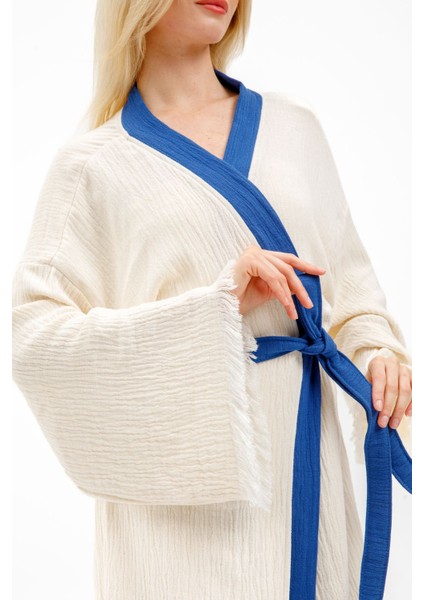 Müslin Kimono %100 Pamuklu Horus'un Gözü Baskılı Desenli Bornoz Kaftan Sabahlık modelleri