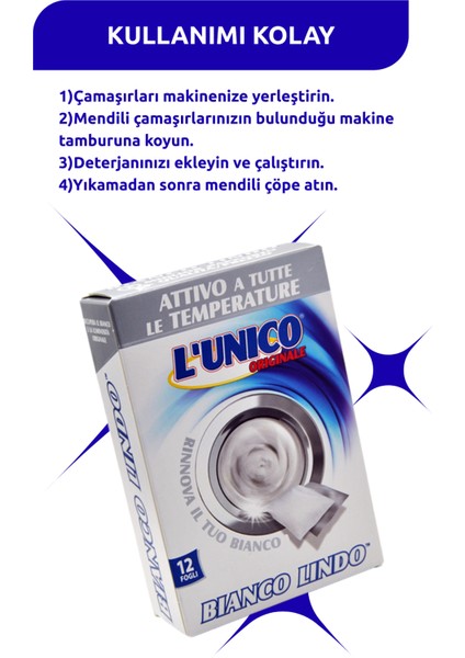 Çamaşır Beyazlatıcı ve Renk Koruyucu Mendil 12'li - Leke Önleyici, Deterjan İle Kullanım İçin modelleri