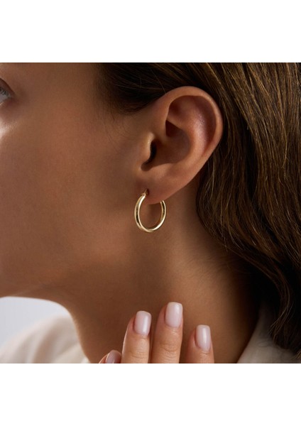 14K Altın Halka Küpe 2 mm 2.0 cm modelleri