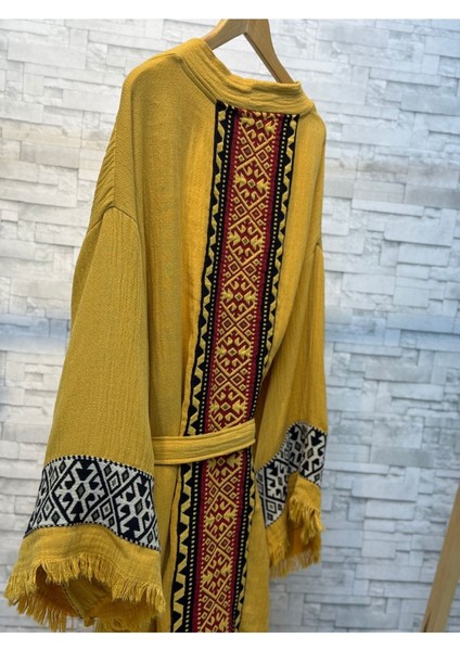 Sultan Müslin Kimono %100 Pamuklu Bornoz Kaftan Sabahlık