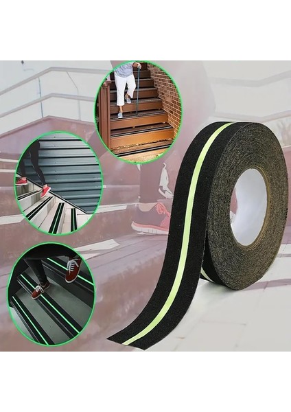 Fosforlu Kaydırmaz Bant 5CMX25M Yeşil Fosforlu Merdiven Bandı 50MM Fotolümenli