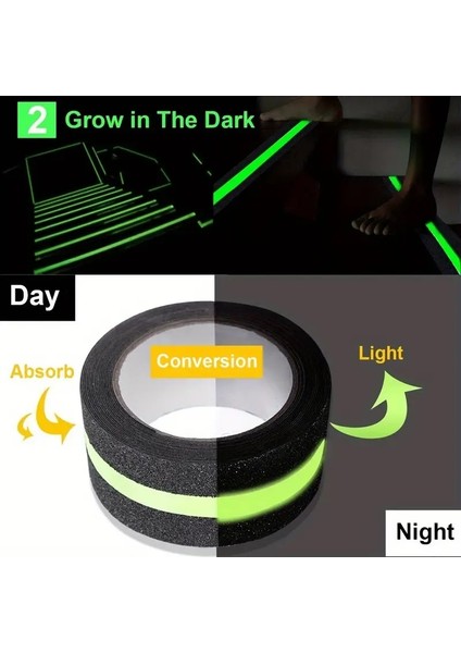 Fosforlu Kaydırmaz Bant 5CMX25M Yeşil Fosforlu Merdiven Bandı 50MM Fotolümenli fiyatları