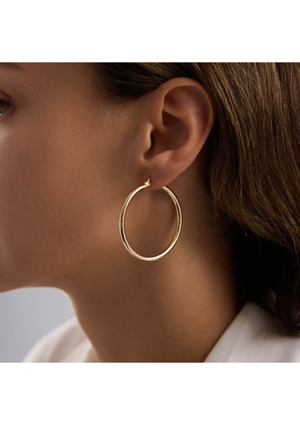 14K Altın Halka Küpe 2 mm 4.3 cm fiyatları