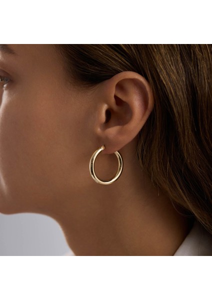 14K Altın Halka Küpe 3 mm 2.8 cm fiyatları