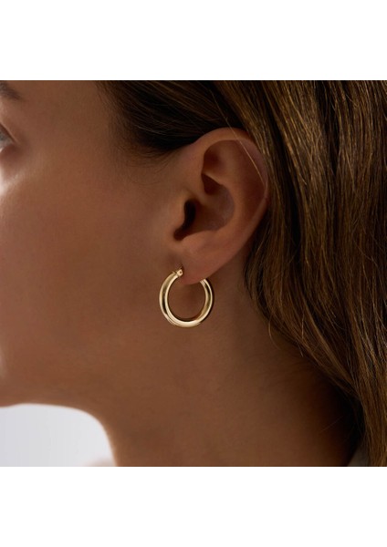 14K Altın Halka Küpe 3 mm 2.0 cm fiyatları