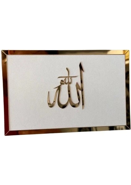 Aynalı Gold Saat ve Sabret Şükret Dua Et Tablo 2'li Set Duvar Dekorasyon Ürünü modelleri