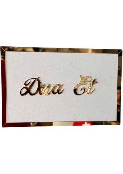 Aynalı Gold Saat ve Sabret Şükret Dua Et Tablo 2'li Set Duvar Dekorasyon Ürünü