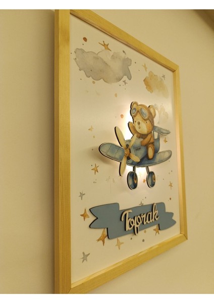 Işıklı Yeni Doğan Tablosu | Isme Özel Bebek Çocuk Hediyesi | Doğum Günü Parti Hediyesi | Ahşap Tablo fiyatları