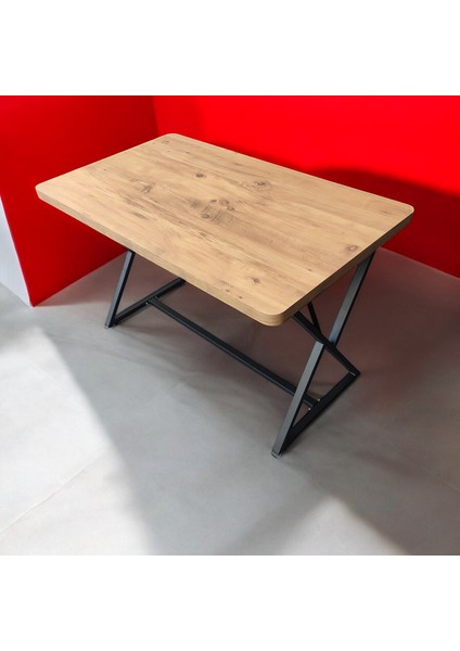4 Kişilik Çam Mutfak Masa Sandalye Takımı 120 x 70 cm (Bej-Siyah Iskelet) modelleri