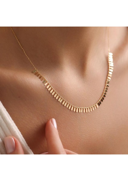 Altın Pullu Kolye 52+3 cm modelleri