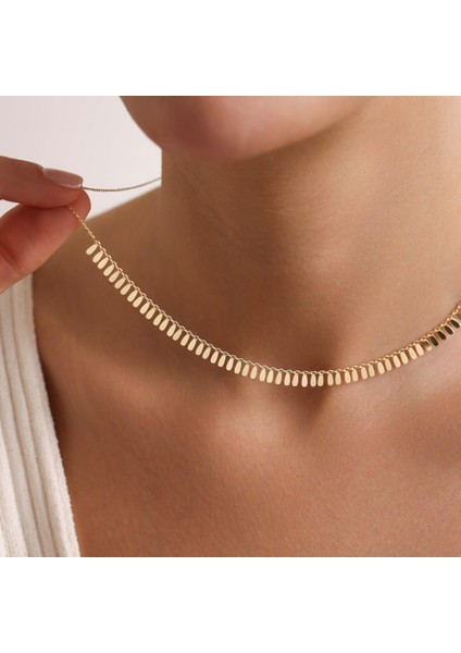 Altın Pullu Kolye 52+3 cm fırsatları