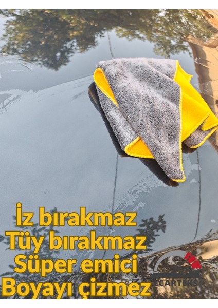 3'lü Mikrofiber Oto Yıkama Seti Kurulama Bezi (600) Gsm - Cam Bezi - Oto Eldiven