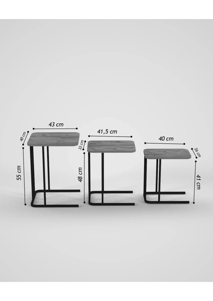 Falez Zino 3'lü Traverten Görünümlü Zigon Sehpa modelleri