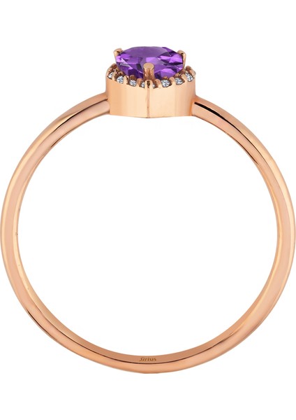 Pırlanta ve Kalp Ametist Taşlı Yüzük 0417R0233 modelleri