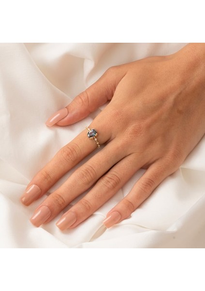 Gümüş Yüzük - 0.95 Karat Mistik Topaz İhtişamı Kadın 925 Ayar Gümüş Evlilik Teklifi Yüzüğü-Hediyelik fırsatları