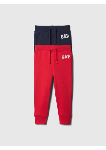 Erkek Bebek Kırmızı Gap Logo 2'li Jogger Fleece Eşofman Altı Seti
