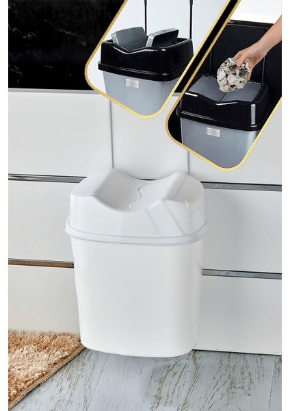 Dolap Içi Çöp Kovası Dolap Kapağına Asmalı Mutfak Çöp Kovası 5.5 Litre Beyaz fiyatları