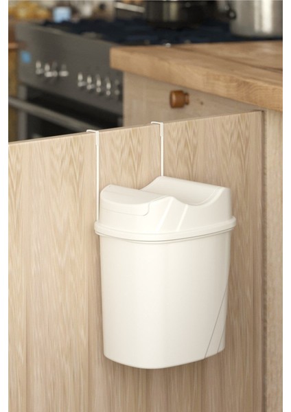 Dolap Içi Çöp Kovası Dolap Kapağına Asmalı Mutfak Çöp Kovası 5.5 Litre Beyaz fırsatları