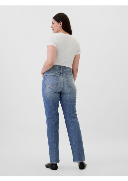 Kadın Koyu Mavi 90's Straight Jean Pantolon modelleri
