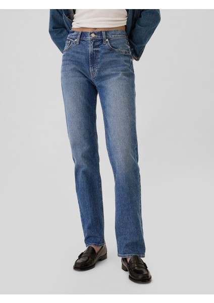 Kadın Koyu Mavi 90's Straight Jean Pantolon