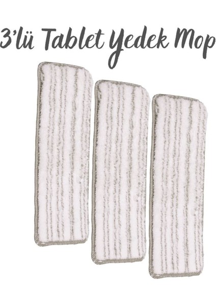 3'lü Kare Mikro Tüylü Tablet Mop Yedeği, Temizlik Için Ideal Set fiyatları