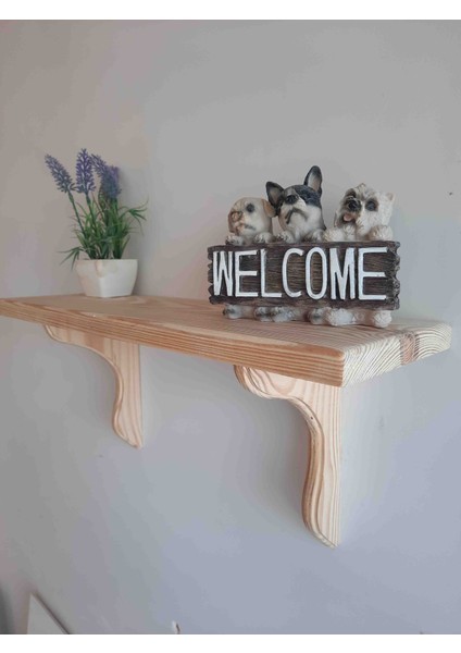 Tekli Ahşap Duvar Rafı 40CM