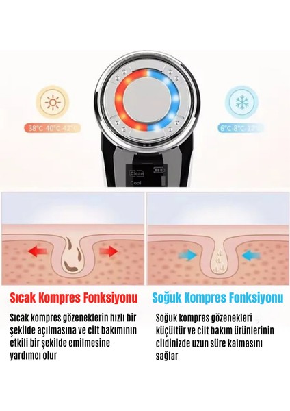 Yeni Nesil Soğuk-Sıcak Titreşim Cilt Bakım Cihazı Yüz Masaj Aleti fırsatları