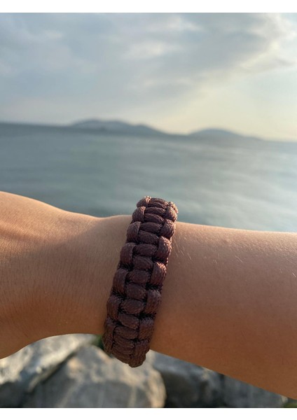 Kahverengi Paracord Bileklik 16 cm