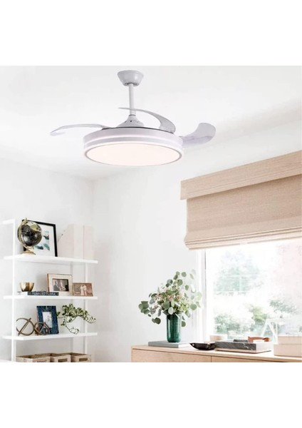 Tavan Vantilatörü Aydınlatmalı Gizli Kanat Pervaneli Kumandalı Açılır-Kapanır Kanat 3 Işık modelleri
