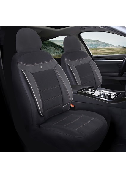 Ford C-Max Araçlara Uyumlu Oto Koltuk Kılıfı Seti - Venüs Serisi Siyah/beyaz