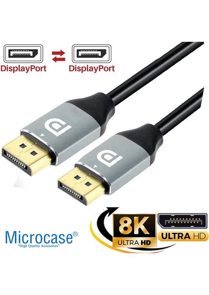 8k 240HZ Alüminyum Başlık Displayport To Displayport Kablo 1.5 Metre - AL5082 fırsatları