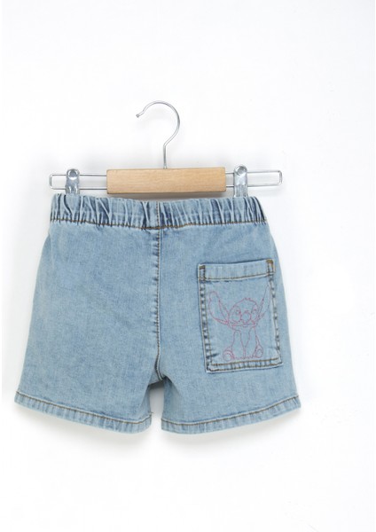 Kız Çocuk Karakter Nakışlı Rahat Kot Şort modelleri