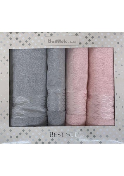 Elissa Best Set Hamam Takımı Gri - Pudra