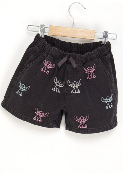 Kız Çocuk Karakter Nakışlı Rahat Kot Şort fiyatları