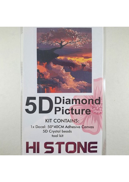 5d Elmas Taş Işleme Kiti 40X50 cm Sakura Ağacı Desen