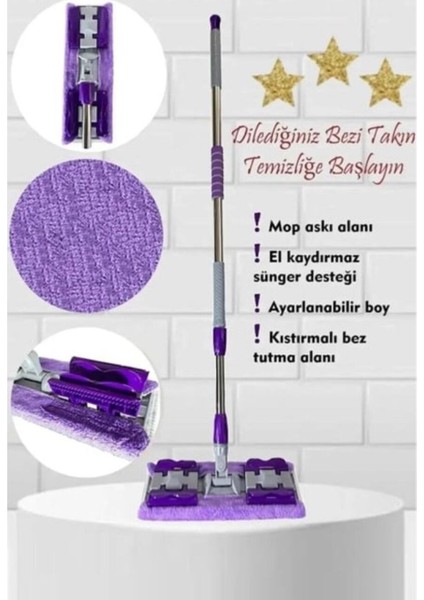 Mor Renkli Mandallı Temizlik Mopluğu, Pratik ve Şık Temizlik Çözümü