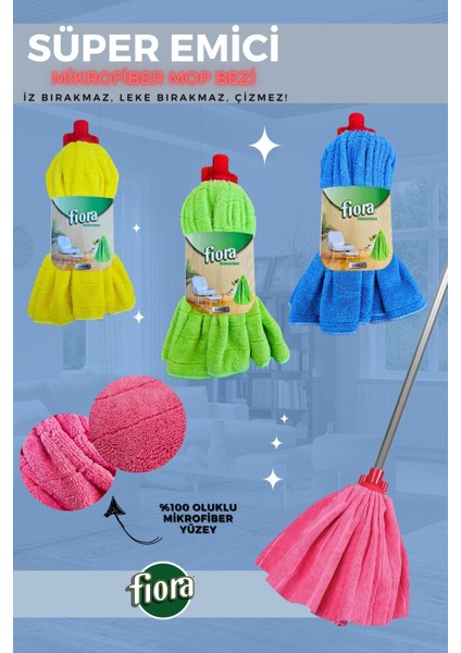 Çok Renkli Mikrofiber Temizlik Bezi, Her Sapa Uyumlu, Emici ve Yumuşak 1 Adet