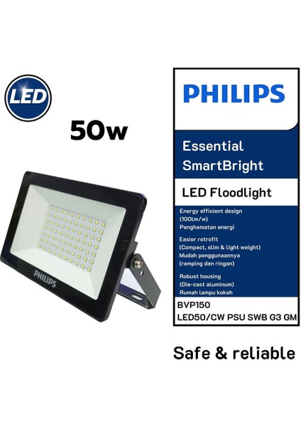 Philips LED Projektör BVP150 LED50/CW Psu 50W 6500K Swb G3 Gm modelleri