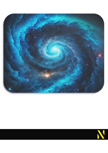 Galaksi Desenli Renkli Ergonomik Mouse Pad - 23 cm x 19 cm - Kaydırmaz Taban Ev ve Ofis Kullanımı Için Ideal Fare Altlığı Mousepad